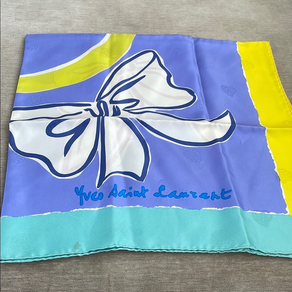 Yves Saint Laurent Colorful Love Bow Silk Scarf